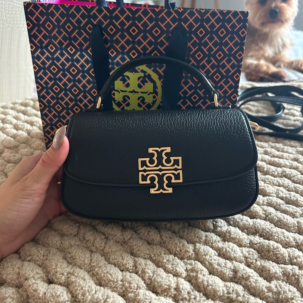 Tory Burch Britten Mini Top Handle Leather Crossbody